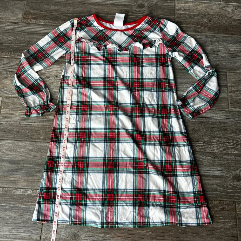 Wonder Nation Kids Plaid Christmas‎ Holiday Pajama Dress Size 12